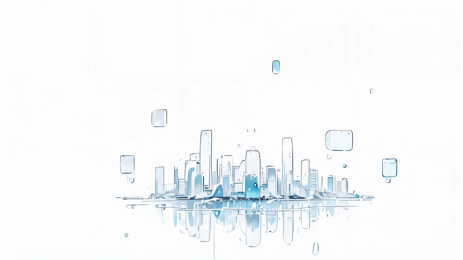 ((masutepiece)), (abstract art:1.5), (High Definition), Best Quality, (pale blue), wide shot, (cold cityscape), ((raindrops)), drop of water, (simple white background:1.9), landscape, (Beautiful), 