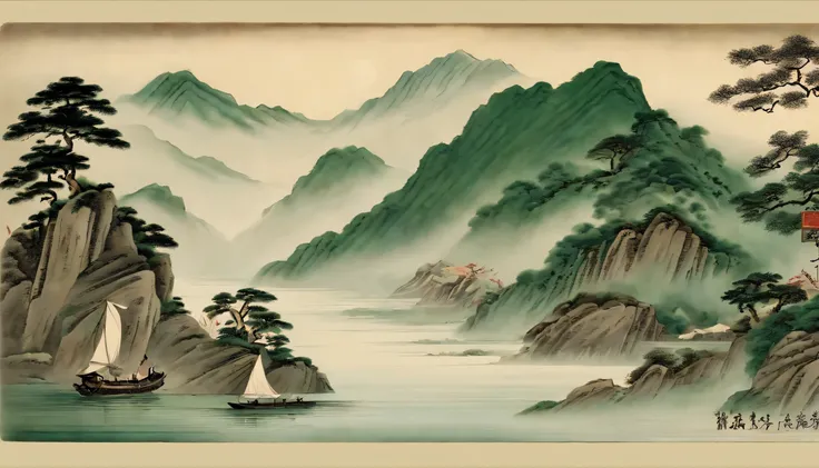 Yamakawa，rios，Sun，Mountain and Sea Lark Scroll，Ancient mythology of the Mountain and Sea Sutra，mythological beasts，Xuanwu，Suzaku，the white tiger，Green Dragon，Shirasawa，Kunpeng，Epic composition，shadowing，National style