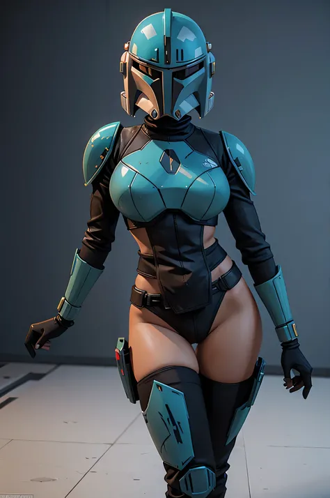 sexy bo katan milf, 3d art, mandalorian helmet, 
