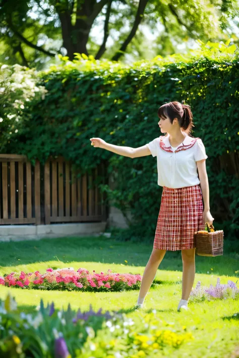 girl,Taxi Driver,garden,up