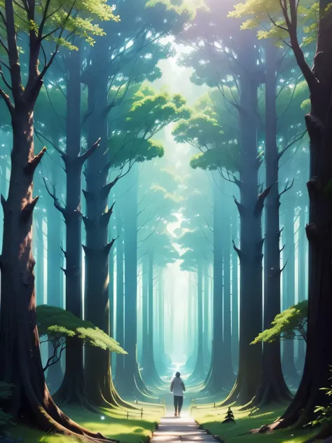 summer vacation、rainbow forest、universe、beautiful tree、mysterious art、mystery of the forest、fantasy art、distant sky、abyss of forest、buff、Shines、Inner peace、unknown、absurd