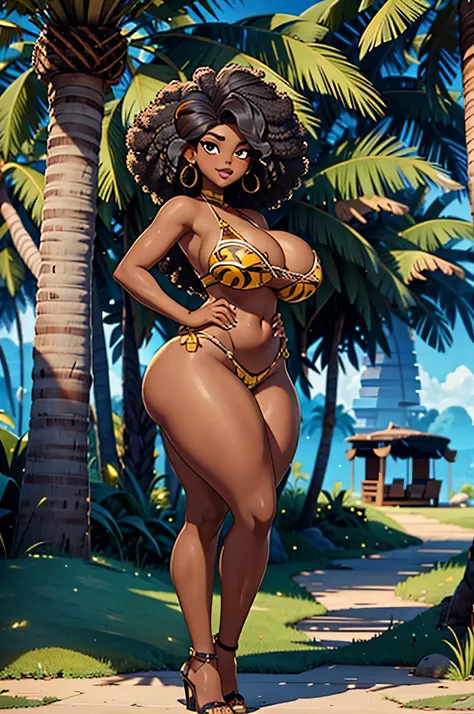 HD, dark skinned, young woman, age 25, humanoid, honey, black afro hair, (((afro hair))), Jackie Parris, ((((Jackie Parris)))), full body cgsociety, 3 d character art, full character body, detailed full body concept, stylized character, erotica, ((young wo...