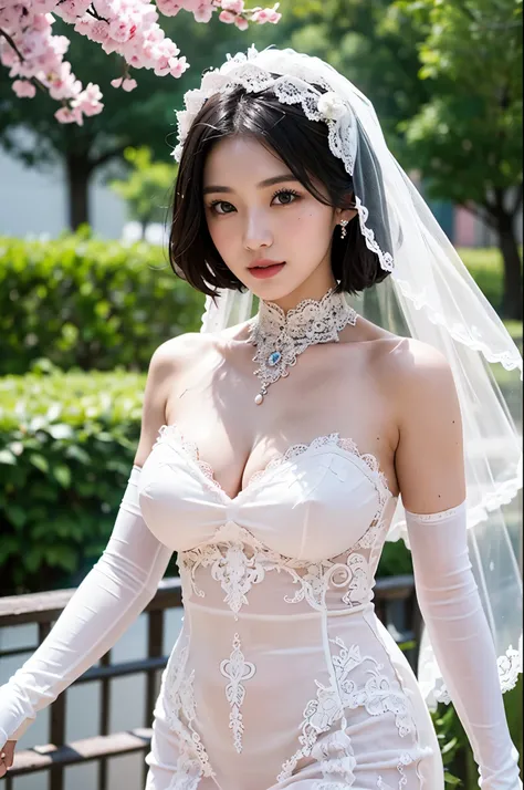 photo, photo realistic, (photorealistic:1.4), best quality, high quality, 4K, RAW, masterpiece,realistic lightning, beautiful face,
1girl, solo, (20 years old), (japanese:1.3), gravure idol, (bride:1.2), (medium breasts), black hair, (medium hair:1.2), (me...