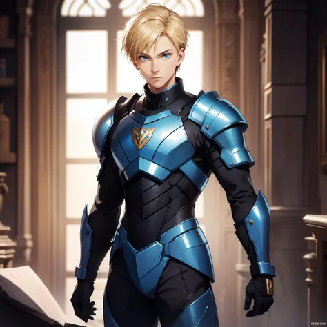 Young guy, short Blonde hair, blue eyes, prince, Armor Suit, Masterpiece, hiquality