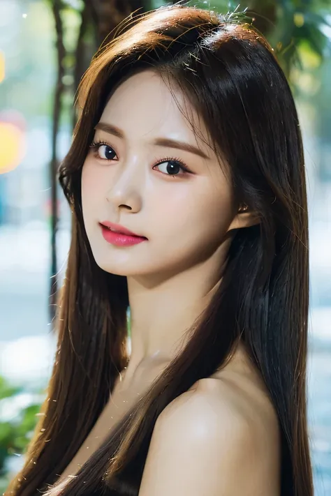 (highest quality、High resolution、1 girl、Hairstyles Long、Upper body、close your mouth、face lighting、)RAW photo、shiny hair、Glossy skin、black hair、natural makeup、thick lips、Japanese、feminine features、sexy face、fine eyes、thick lips、Japanese、Beautiful adult woma...