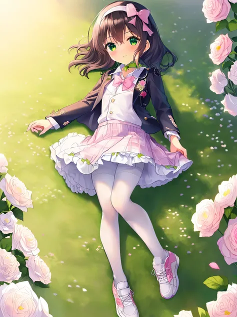 1 girl, solo, masterpiece, best quality, ultra resolution, ultra high details, 8k unity, (anatomically correct:1.3), (petite loli:1.5), (full body:1.3), black hair, grey eyes, (medium hair:1.5), high quality eyes, high quality hands, (white collared shirt:...