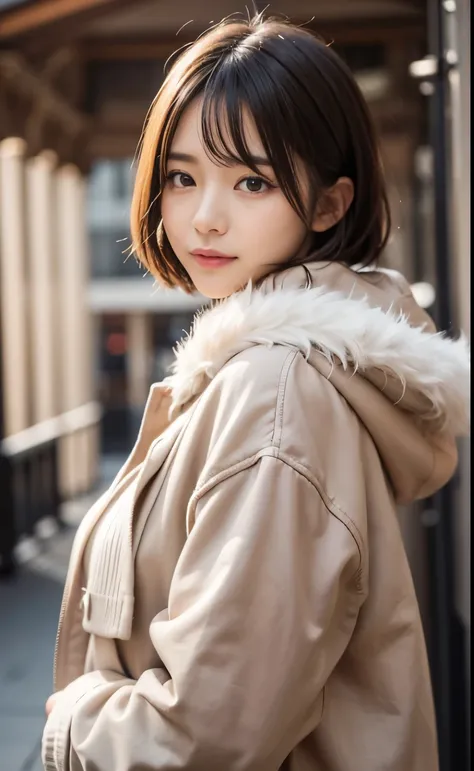 cute 21 year old japanese、super detail face、eye for details、double eyelid、beautiful thin nose、sharp focus:1.2、Beautiful woman:1.4、(light brown hair,short haired、),pure white skin、highest quality、masterpiece、Super high resolution、(Photoreal:1.4)、Light from ...