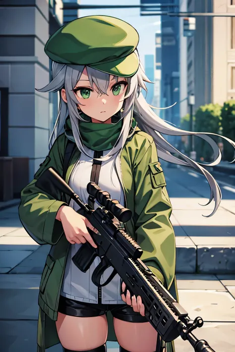 silver hair　Green Hat　sniper