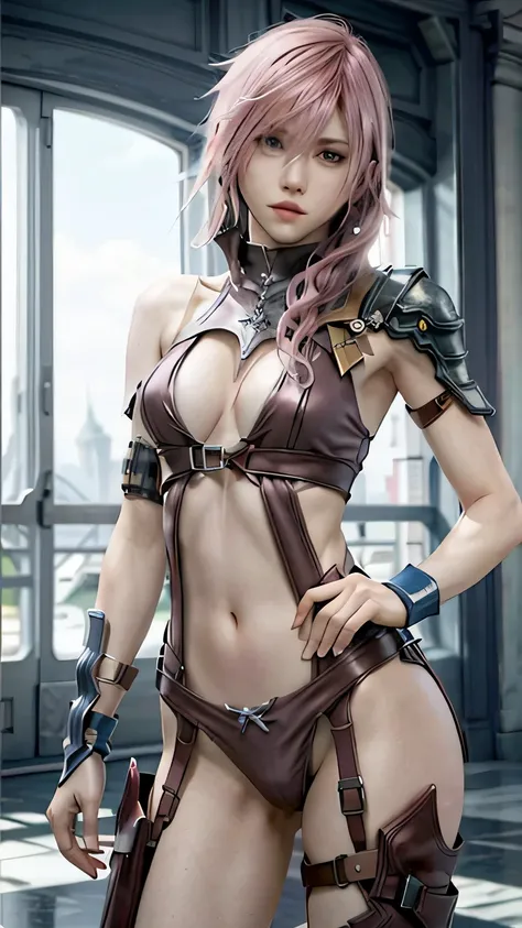 (masterpiece, highest quality:1.3)
Lightning FF13, 1 girl, alone, long hair, pink hair、swimsuit