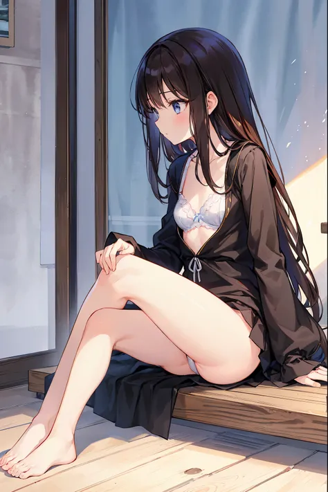 How to sit a girl，Depth of bounds written, delicate eyes, full hand, 余分な手feetなし，small breasts，Underwear visible，refer to５Book，arm２Book，feet２Book，distinct nose bridge，fine skin、Smooth、perfect beauty、small breasts、In underwear、すらりとしたfeet、slender，natural post...