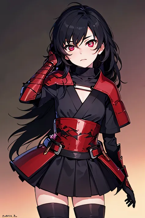 anime, girl, (((1girl))), (((waifu, raven branwen, raven branwen waifu))), (((black hair, messy hair))), ((crimson red eyes eyes...