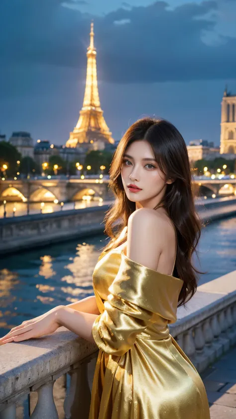 High resolution professional photos of beautiful professional models, Fashion model in Paris with Notre Dame as the backdrop, Wear this season&#39;s hottest fashion trends, High fashion and colorful designs from different designers. that setting: Luxurious...