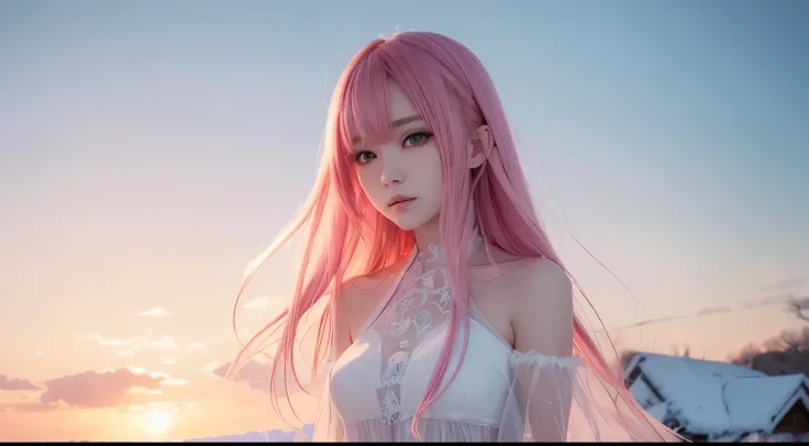 (masterpiece, highest quality, ultra high resolution, very detailed, sharp focus, perfect feminine face, hourglass fog), (facial portrait:1.4),  ,Middle hair,pink hair, Loose skin beneath the surface, shiny skin,Pink hair , ,pink hair, detailed digital ani...