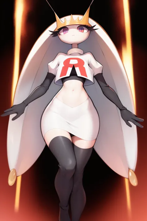 pheromosa, furry female, anthro, segmented body, long hair, solo, (best quality),dramatic lighting,  looking at viewer, 2 finger...