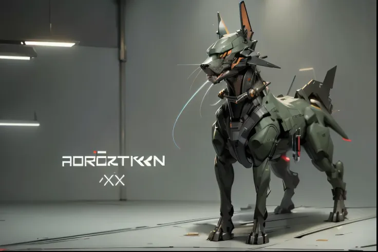 cyberpunk, Mechanical dobermann,(Mechanized dobermann head:1.5), steel teeth,glowing neon light, ( global illumination, Ray tracing, human development report, Unreal rendering,Reasonable design, high detail, masterpiece, best quality, ultra high definitio...