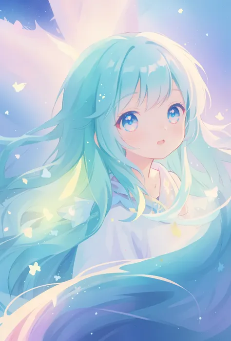 beautiful anime girl, portrait, vibrant pastel colors, (colorful), magical lights, long flowing colorful hair, inspired by Glen Keane, inspired by Lois van Baarle, disney art style, by Lois van Baarle, glowing aura around her, by Glen Keane, jen bartel, gl...