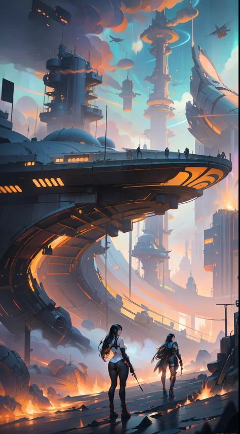 tifa ff7, oil on matte canvas, sharp details, The Expanse SciFi Spacescape Ceres Colony, Intricado, altamente detalhado, pintura digital, cor rica, suave, sharp focus, illustration, motor irreal 5, 8k, arte de Greg Rutkowski e Alphonse Mucha