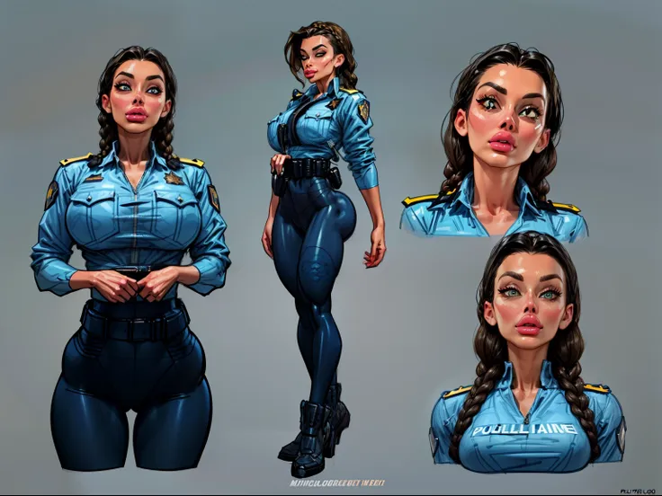 ((masterpiece)),(((best quality))),((character design sheet)), illustration,1woman, environment scene change, (long braided hair...