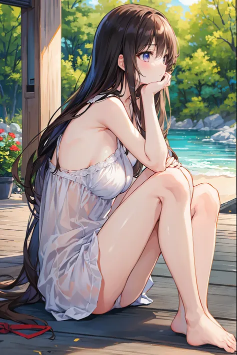 How to sit a girl，Depth of bounds written, delicate eyes, full hand, 余分な手feetなし，small breasts，Underwear visible，refer to５Book，arm２Book，feet２Book，distinct nose bridge，fine skin、Smooth、perfect beauty、small breasts、In underwear、すらりとしたfeet、slender，natural post...