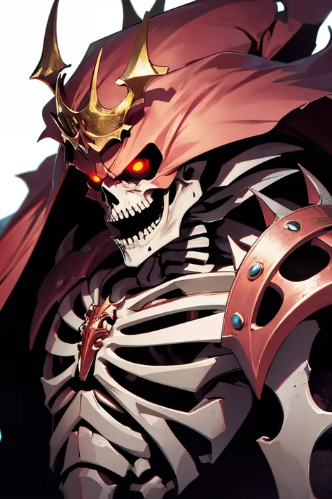 skeleton demon king close up, side pose