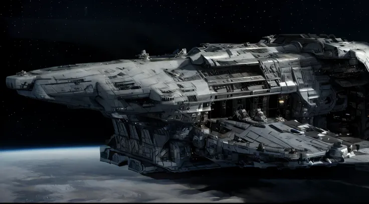 A spaceship on fire masterpiece, best quality:1.2),
