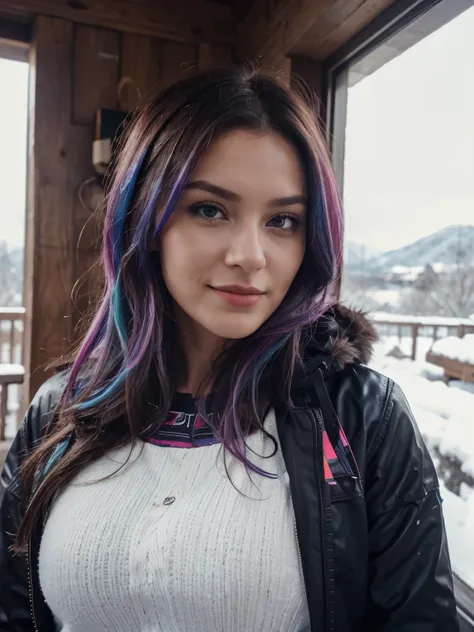 mädchen, 20 jahre alt, lange rote haare, sommersprossen, hair bobbles, wince, longeyelashes,  light smile, fang, rainbow hair, p...