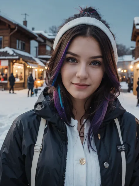 mädchen, 20 jahre alt, lange rote haare, sommersprossen, hair bobbles, wince, longeyelashes,  light smile, fang, rainbow hair, p...