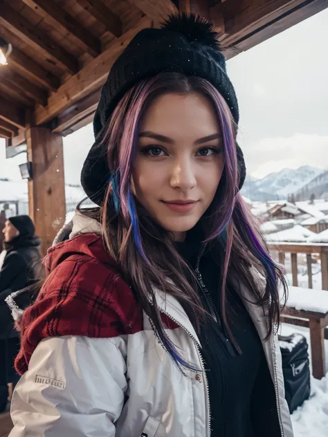 mädchen, 20 jahre alt, lange rote haare, sommersprossen, hair bobbles, wince, longeyelashes,  light smile, fang, rainbow hair, p...