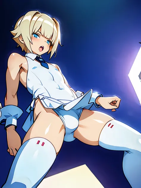 1boy, femboy, gay, girly, light skin, light-skinned femboy, light-skinned male, looking at viewer, male, male focus, male only, open mouth, pale-skinned femboy, pale-skinned male, solo, thighhighs, trap, twink