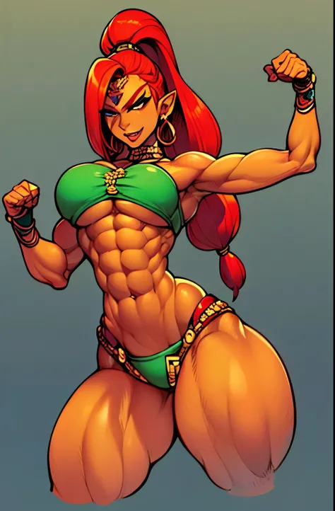 (tok), 1 chica, Solo, senos, joyas, sexy, Axilas, Vista frontal, desnuda, gerudo, ombligo, abs, piernas grandes, tetas al descubierto, vagina, caderas anchas
