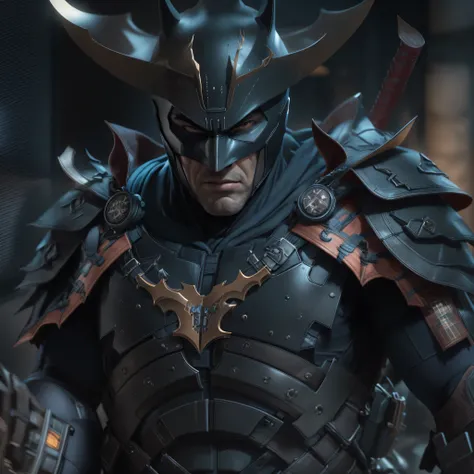 DC comics, Samurai Batman, photo-realistic, octane render, unreal engine, ultra-realistic