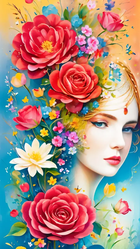 (masterpiece, best quality:1.2), greeting card design,Valentines Day