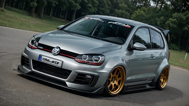 volkswagen golf, race, widebody, low, extreme bodykit, rollcage