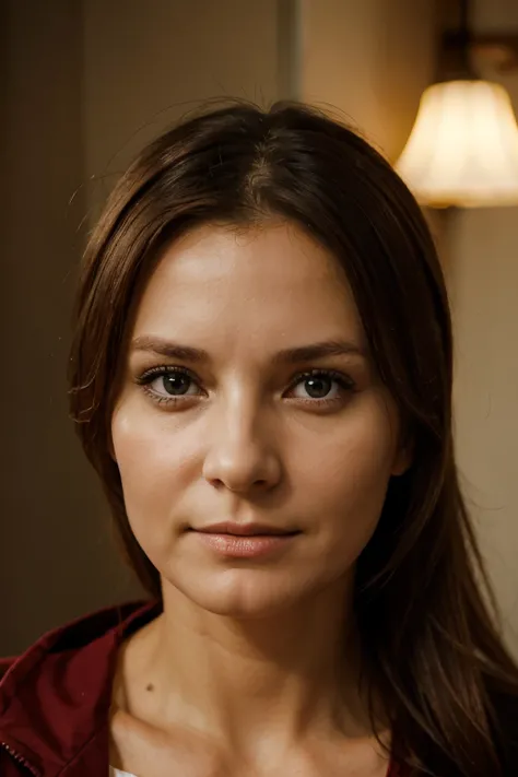 generate a beautiful 40-year-old Polish woman looking straight into the camera