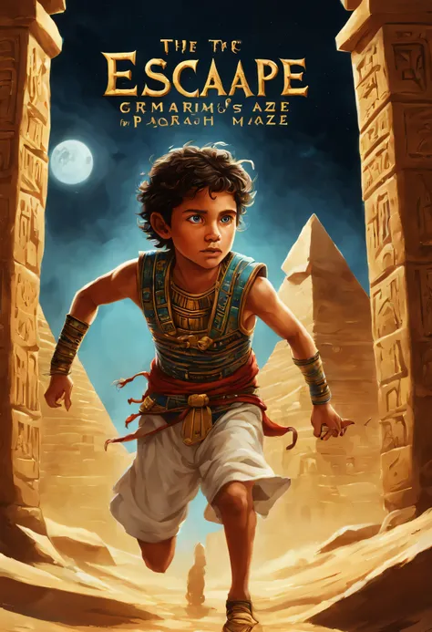 Title: "Escape from the Pharaohs Maze: A Young Adventurers Quest" Description: The cover illustration of "Escape from the Pharaohs Maze" depicts a thrilling scene set in ancient Egypt. A courageous young boy, dressed in traditional ancient Egyptian attire,...