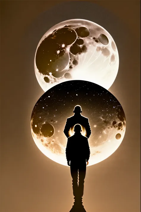 araffes silhouetted against a full moon with a man holding a , looking at the full moon, super moon, in front of a full moon, giant super moon, by John Moonan, sitting on a moon, with full moon in the sky, looking at the moon, at night with full moon, full...