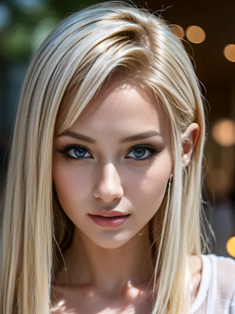 portrait、School、bright look、ponytail、young shiny glossy white shiny skin、the best beauty、Blonde reflected light、Platinum blonde hair with dazzling highlights、shiny bright hair,、super long straight hair、Shining beautiful bangs、Sparkling crystal clear charmi...