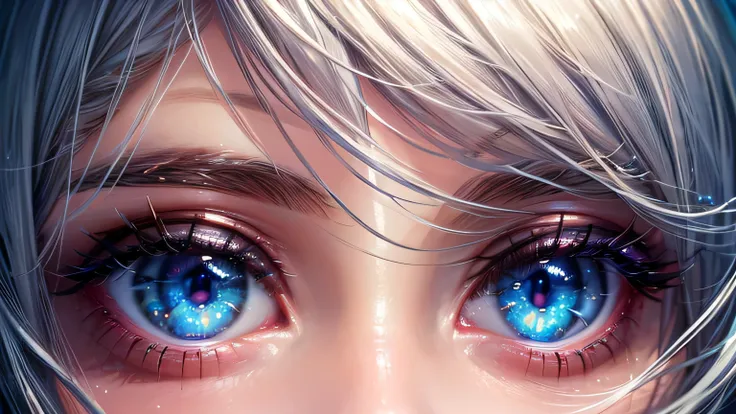 (best quality,realistic:1.37),ultra-detailed,beautiful shiny eyes,detailed eyes,expressive eyes,long eyelashes,vibrant colors,dim lighting,soft focus,subtle reflections,high contrast, glossy texture,ephemeral atmosphere