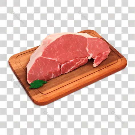 a close-up of a piece of meat on a cutting board, textura de carne, carne de porco, carne com veias, em fundo claro, carne, imagem de comida super realista, raw pork, carne suculenta, alta qualidade 3d realista, 3/4 veja realista, alta qualidade de imagem,...