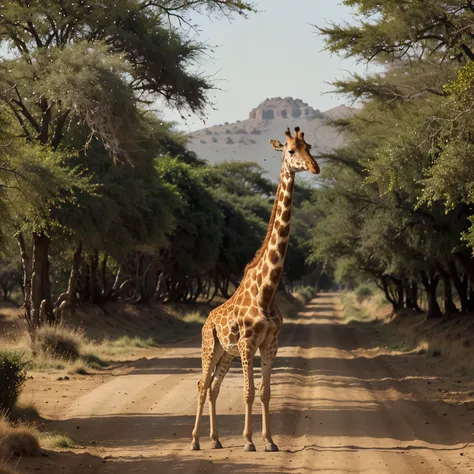 Giraffe, narrenkappe auf dem Kopf, in Afrika, 