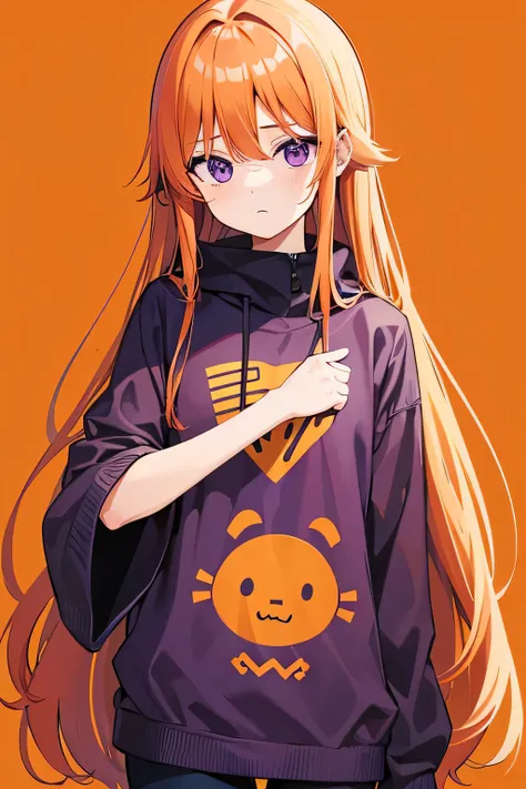 2348i0293u0mu3jjjreiopawjr0wjrwijrwjrwrw, orange hair, super, long hair, purple eyes, awoe9023uijhsieoahfiopsehfiohsera