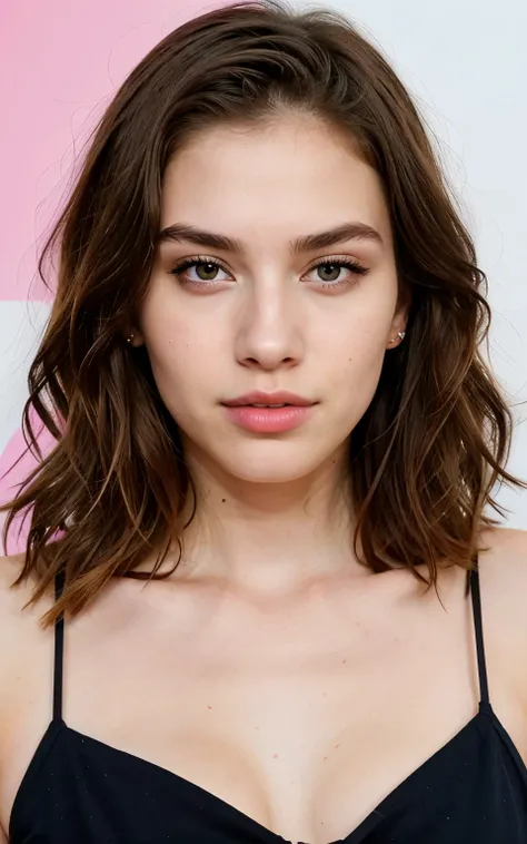 Curate an entirely unique and hyper-realistic face for a 20-year-old American Instagram model, brimming with individuality and charm, embodying a fusion of classic American beauty with contemporary flair, cute lips