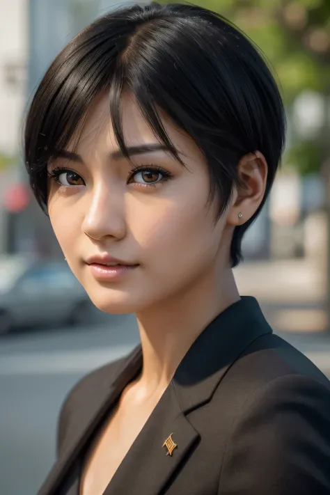 (high resolution:1.3), (8k, photorealistic, RAW photo, best quality: 1.4), japanese, (1girl), beautiful face, (realistic face), (black hair, short hair:1.3), beautiful hairstyle, realistic eyes, beautiful detailed eyes, (realistic skin), beautiful skin, at...