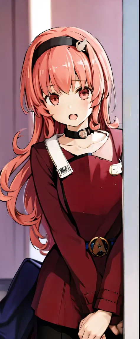 compa, hairband, choker red wokunf uniform