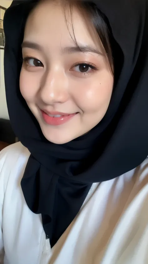 Black hijab collor, ((Best quality, 8k, Masterpiece :1.37)), (wear hijab girls), girls wear hijab, (girls wearing hijab moslem), jewelry accessories, girls rings, girls mini necklaces, girls watches, (taking pictures from face to thighs:1.37), beautiful fa...