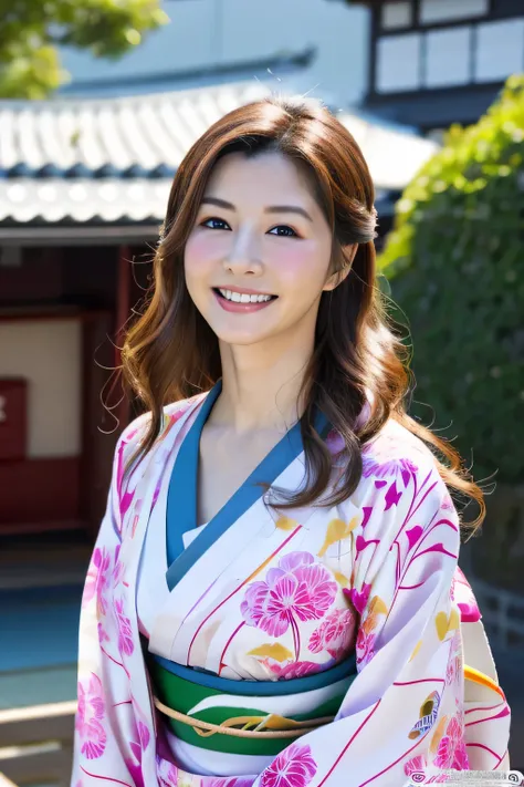 white kimono、pink Japanese pattern、(Furisode:1.5)、or、(top grade)、1 female、Full body Esbian、black haired、tie your hair back、(realistic:1.7)、((best image quality))、absurd、(ultra high resolution)、(Photoreal:1.6)、Photoreal、octane rendering、(超realistic:1.2)、(re...