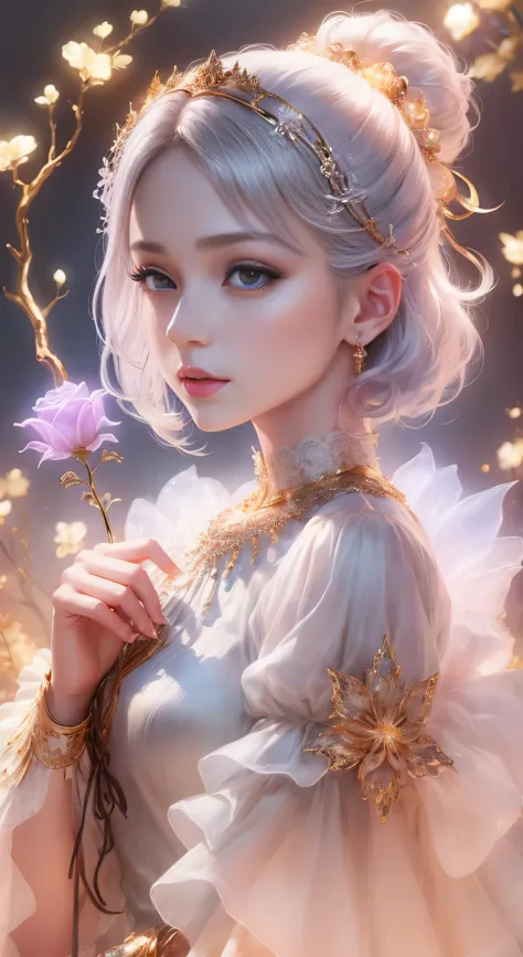 castle in the distance、face is in front、look at the camera、profile、8K、real photos、ultra high resolution, master parts, highest quality, ticker , cinematic images,nice girl、Ann、16 only、Annグロサクソン、double eyelid、droopy eyes、very big eyes、eyes are purple、dark e...