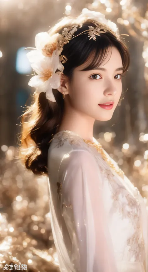 castle in the distance、face is in front、look at the camera、profile、8K、real photos、ultra high resolution, master parts, highest quality, ticker , cinematic images,nice girl、Ann、16 only、Annグロサクソン、double eyelid、droopy eyes、very big eyes、eyes are purple、dark e...