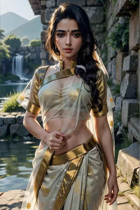 (masterpiece, best quality:1.3)
beautiful girl in a cinematic nature, 4k, natural face, beautiful, wearing a saree, indian girl,...