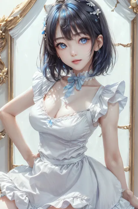 (Close-up:1.4)、(RAW shooting:1.2)、(photorealistic:1.4)、(masterpiece:1.3)、(highest quality:1.4)、solo、7 head and body、(slender and beautiful girl)、cute、(beautiful detailed eyes)、(charming big eyes)、(beautiful double eyelids)、(beautiful and detailed face)、(ge...